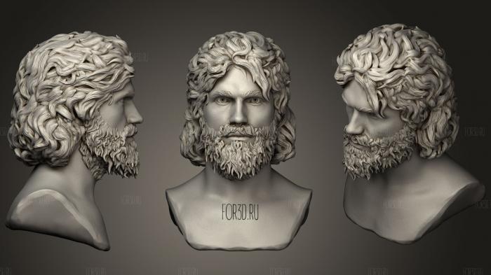 Скульптура мужской головы 3d stl модель для ЧПУ